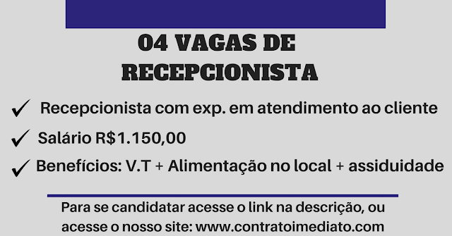 recepcionista em curitiba enviar cv