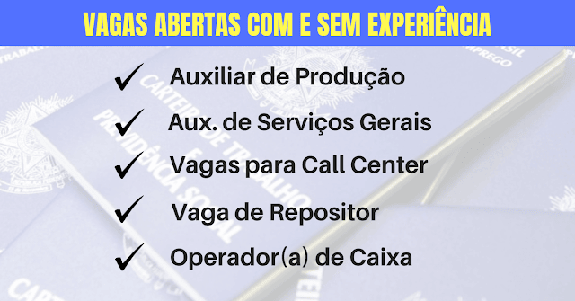vagas abertas sem experiência vagas abertas se experiência