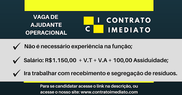 ajudante operacional em curitiba enviar cv