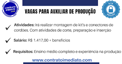 auxiliar de produção em curitiba cadastrar cv